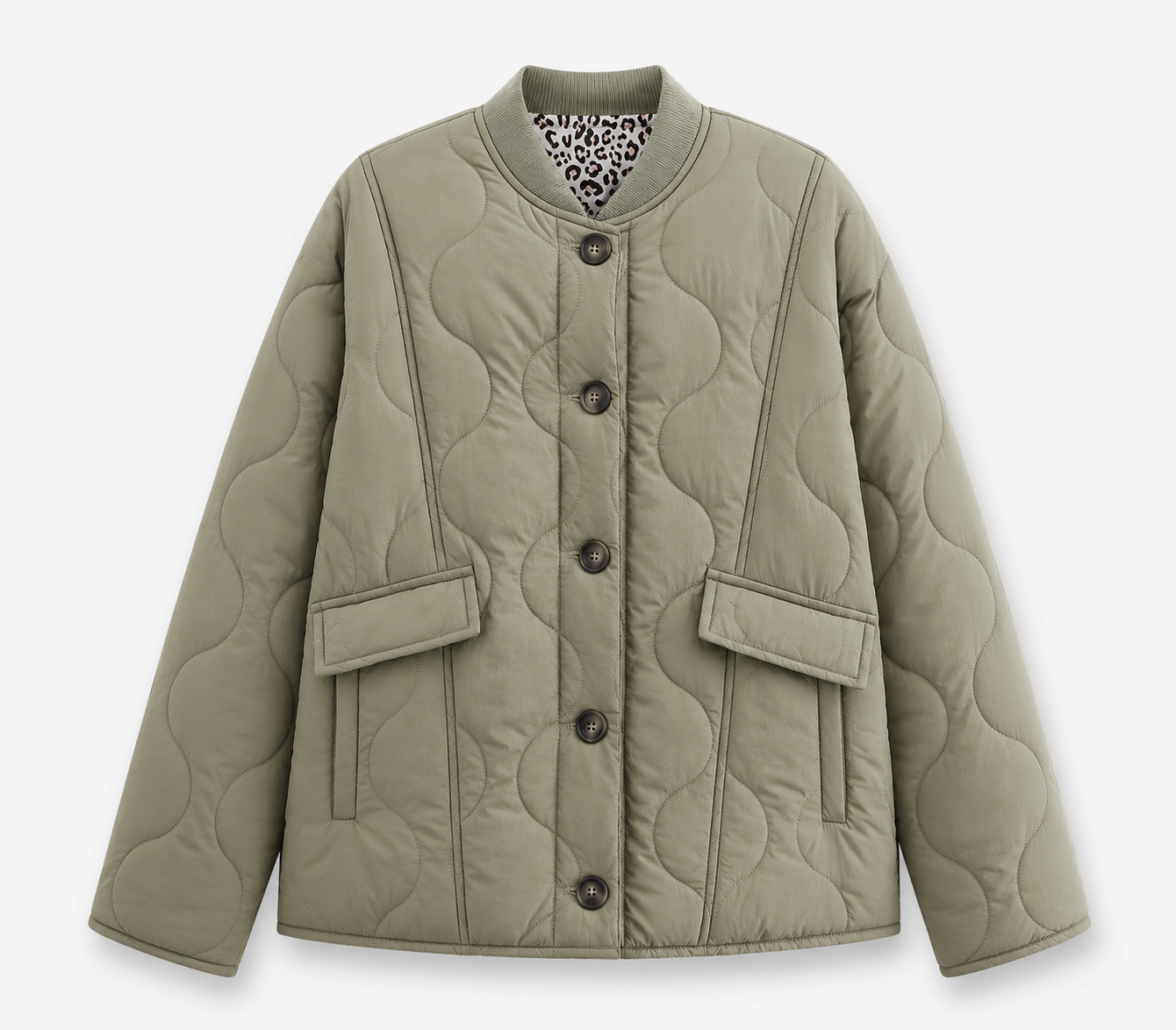 Mila Quilted Jacket – Army Green
