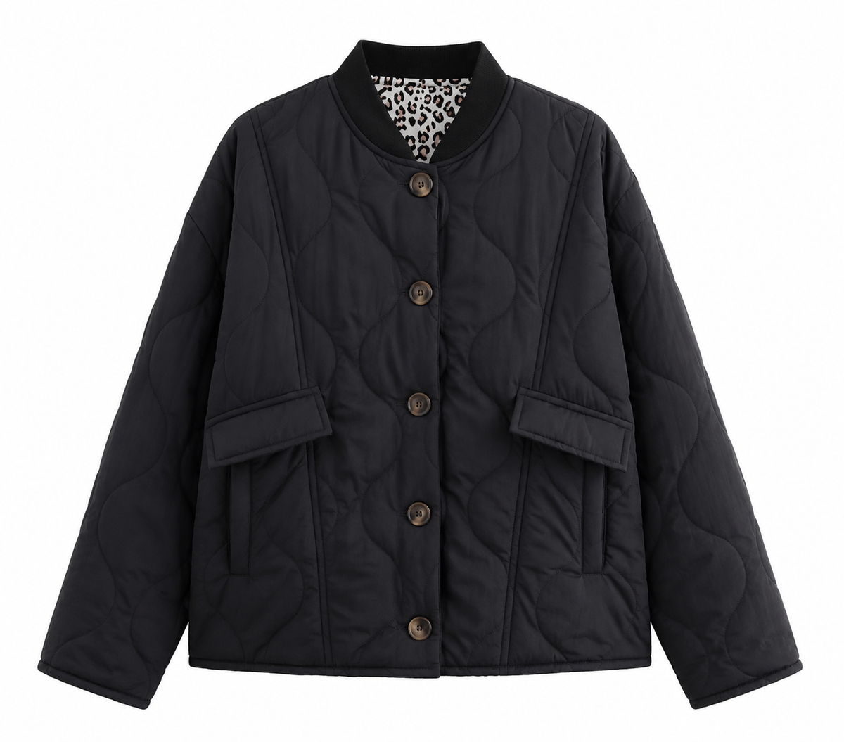Mila Quilted Jacket – Black