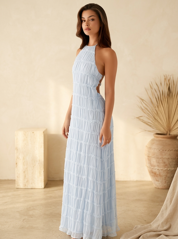 Céleste Maxi-jurk — Poederblauw